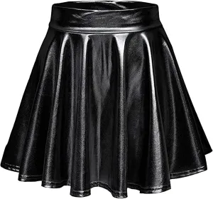 Skirts for Women Midi Length Skirt Short High Pleated Waist Elegant Solid Leather Women's Plus Size Mini Skirt