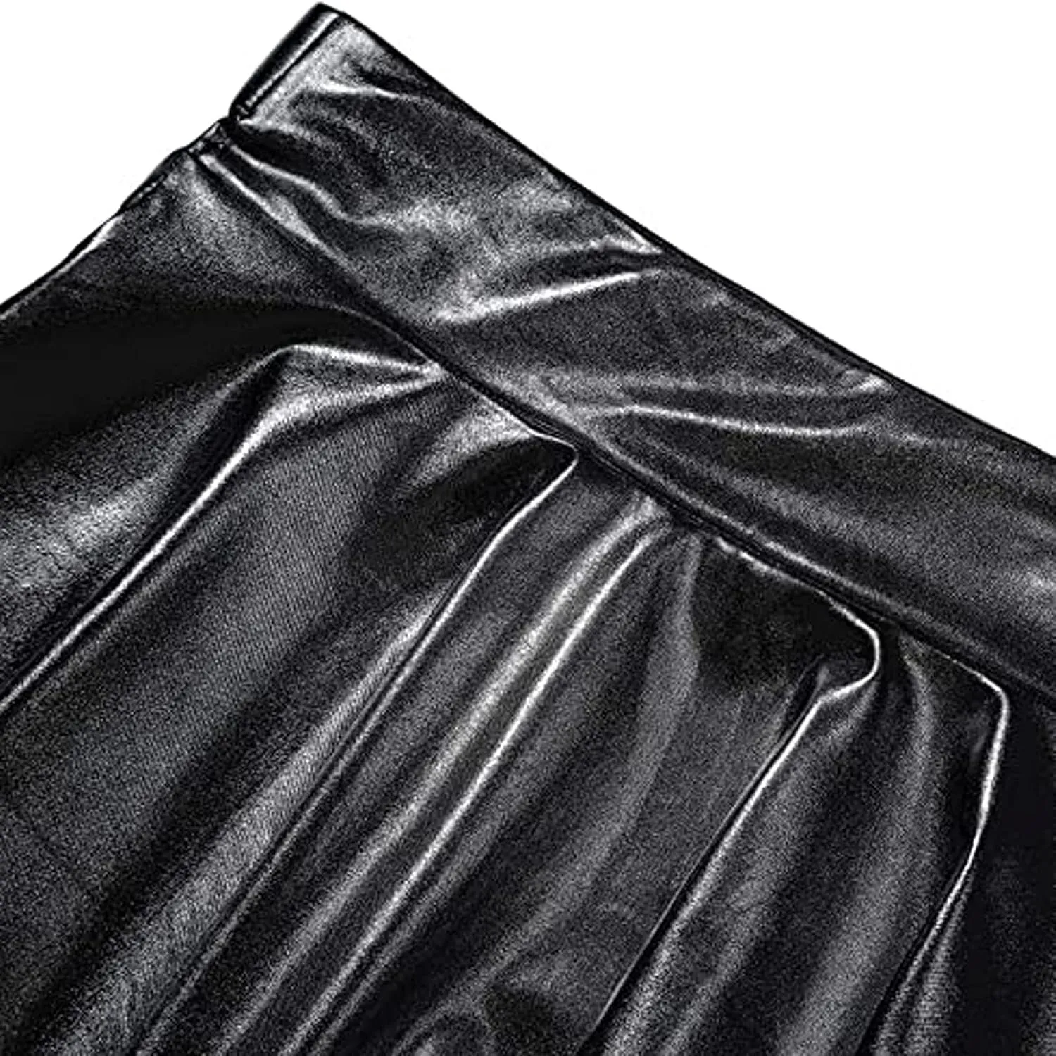 Skirts for Women Midi Length Skirt Short High Pleated Waist Elegant Solid Leather Women's Plus Size Mini Skirt
