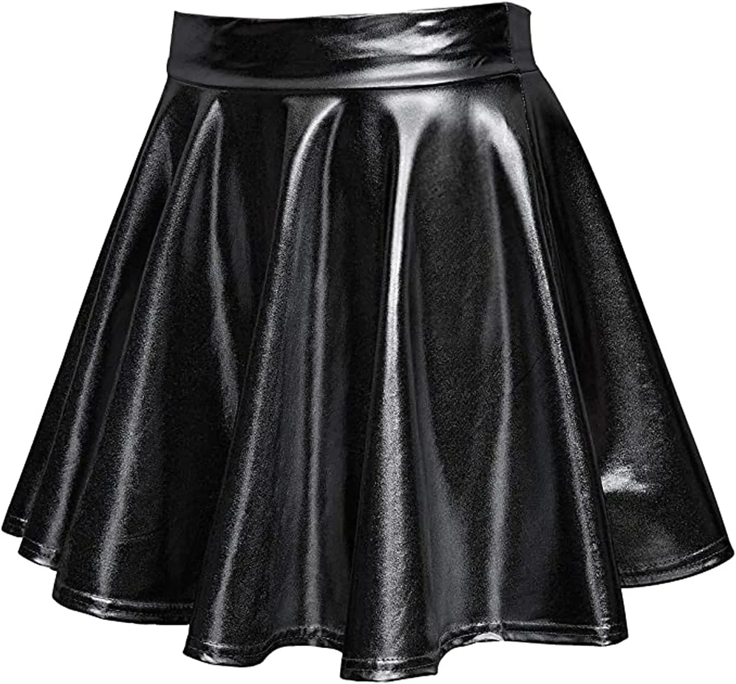 Skirts for Women Midi Length Skirt Short High Pleated Waist Elegant Solid Leather Women's Plus Size Mini Skirt