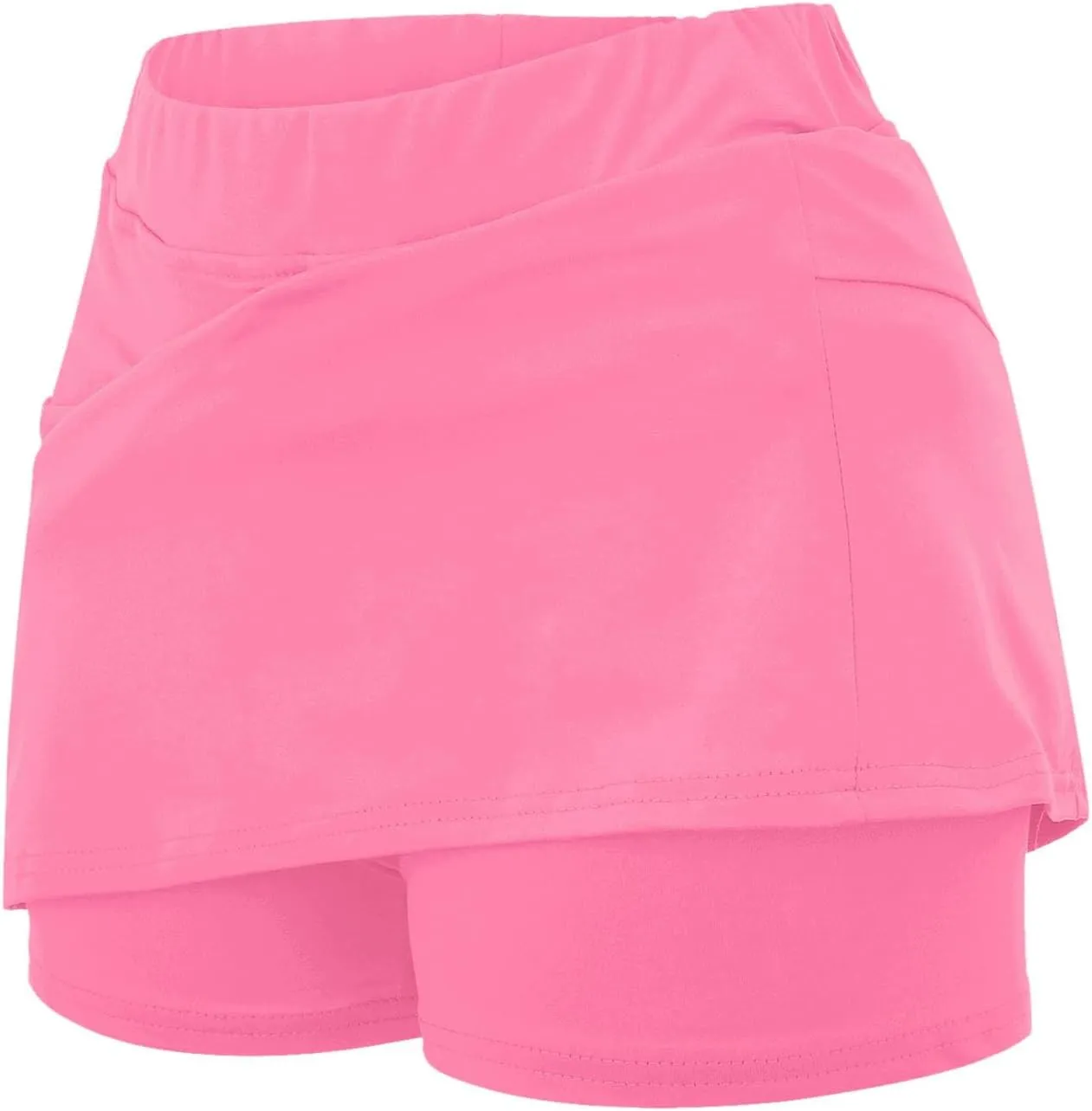 Skort Dress for Women Solid Skirt with Shorts Underneath High Waisted Workout Athletic Skorts Skinny Sports Golf Skirts