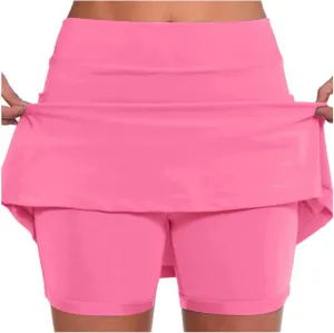 Skort Dress for Women Solid Skirt with Shorts Underneath High Waisted Workout Athletic Skorts Skinny Sports Golf Skirts