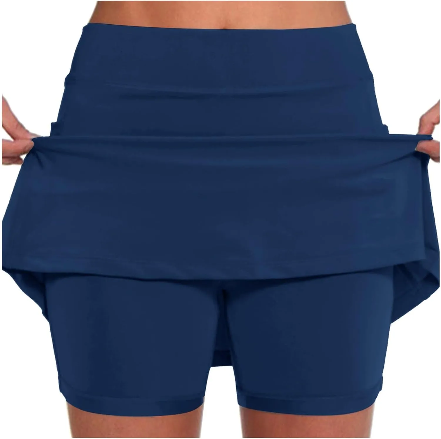 Skort Dress for Women Solid Skirt with Shorts Underneath High Waisted Workout Athletic Skorts Skinny Sports Golf Skirts