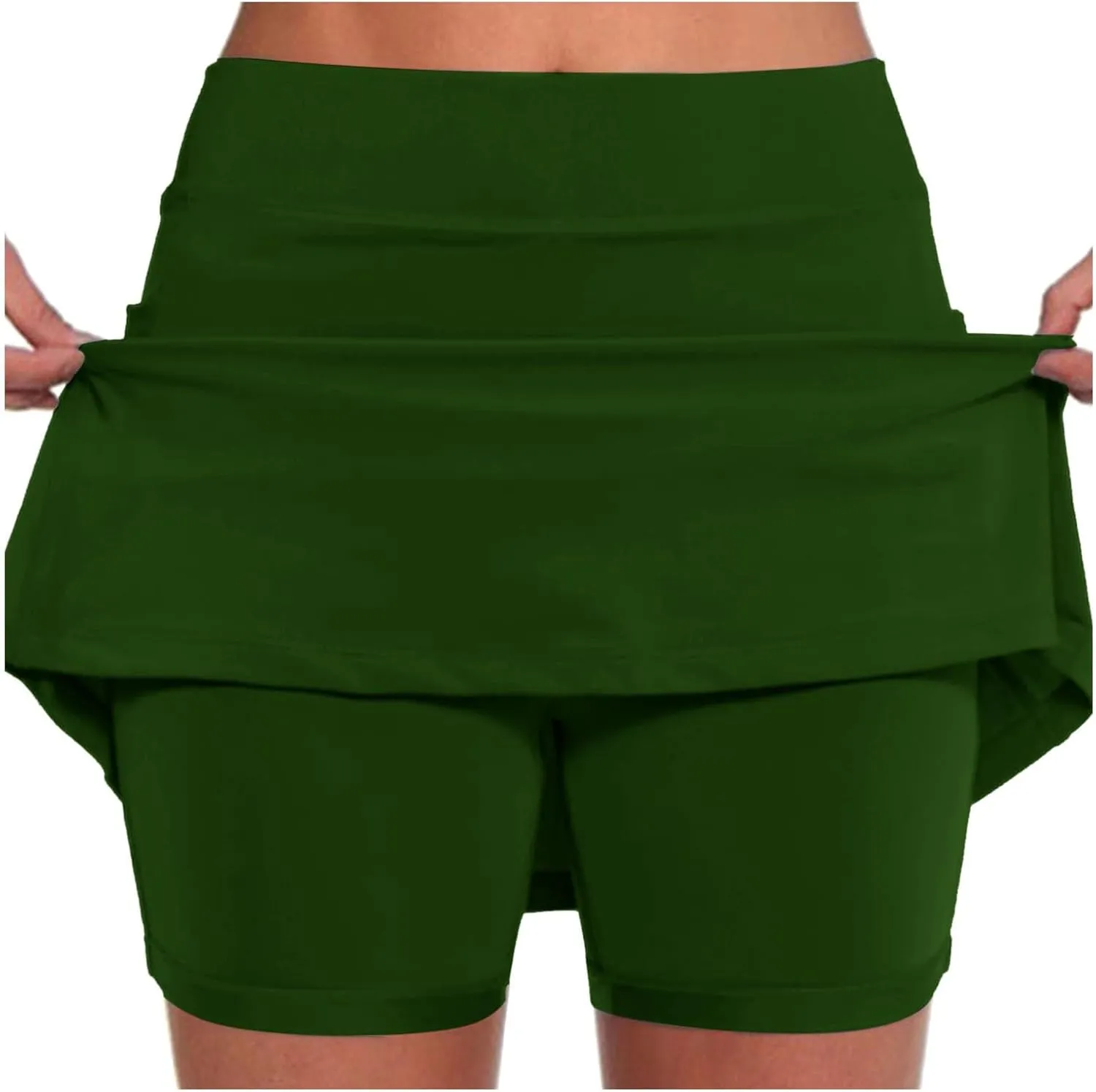 Skort Dress for Women Solid Skirt with Shorts Underneath High Waisted Workout Athletic Skorts Skinny Sports Golf Skirts