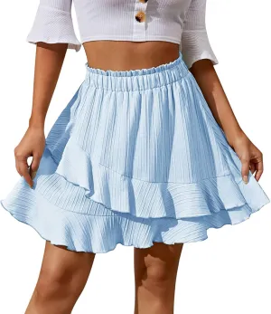 Skorts Skirts for Women Tennis Mini Wrap Skirt Asymmetrical Beach Flowy Linen Cotton High Waisted Shorts for