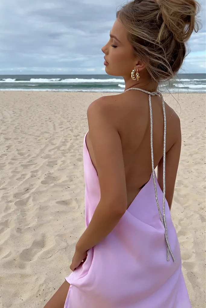 SKYLAR MINI DRESS - LILAC SILK