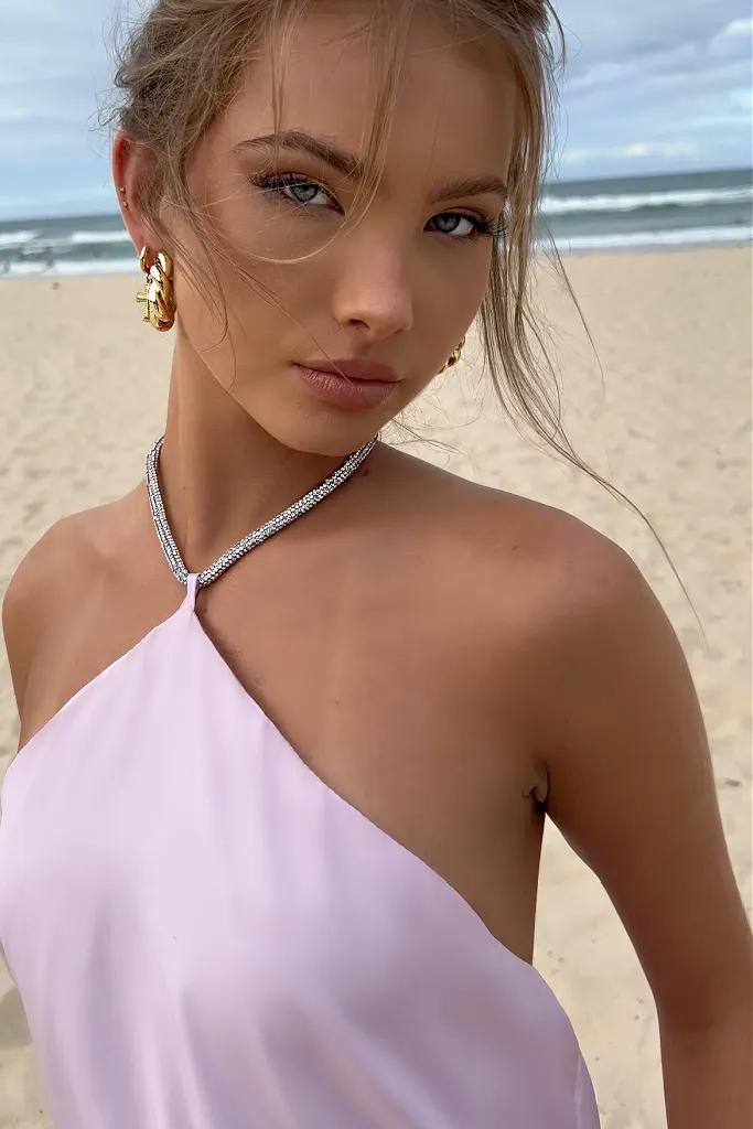 SKYLAR MINI DRESS - LILAC SILK