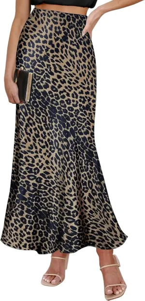 Spring Summer Skirts 2025 Satin Skirt High Waisted Maxi Cocktail Party Wedding A-Line Long Skirts