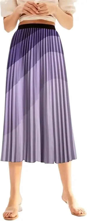 Summer Skirts Womens 2023 Vintage Floral Print Pleated Skirt Elastic High Waist Casual Midi Skirt Women Clothes