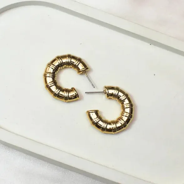 TFC Helium Balloons Gold Plated Hoop Earrings