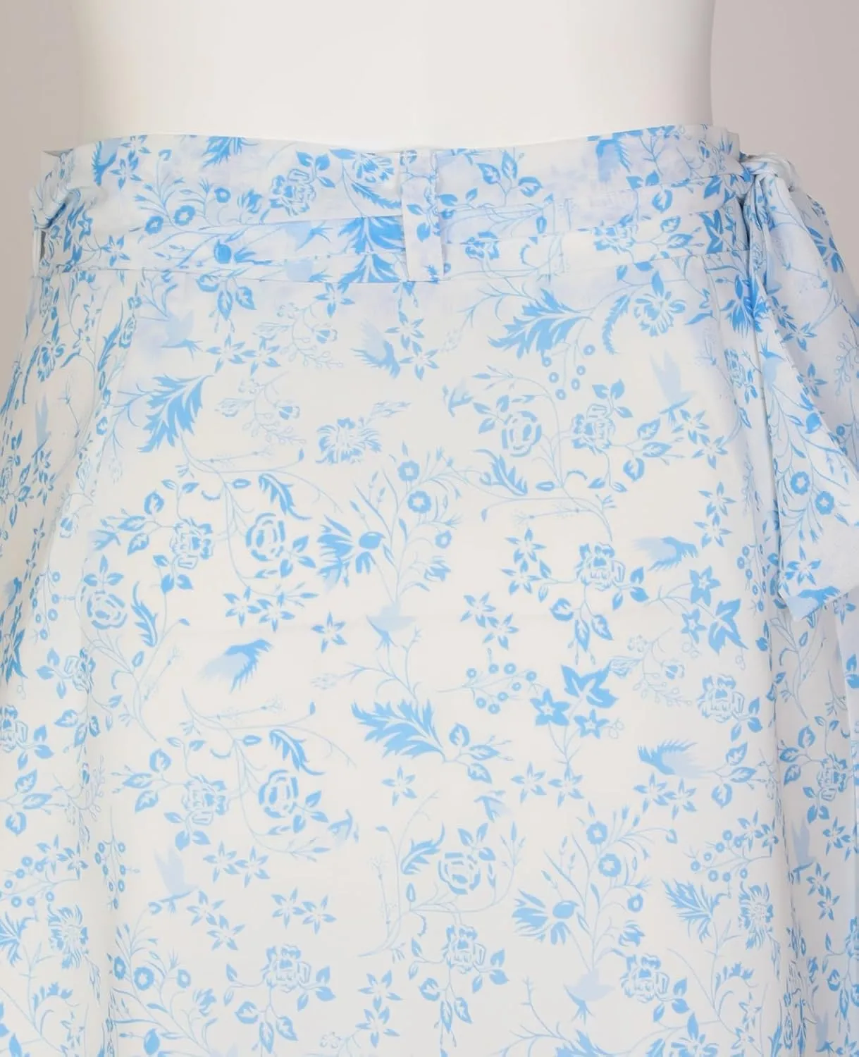 ThCreasa Womens Boho Floral Print High Waisted Wrap Skirts Ruffle Hem Tie Knot Summer Chiffon Flowy Midi Skirts