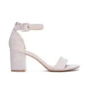 The Jody Heel: Dressy Shimmering Low Block Heel