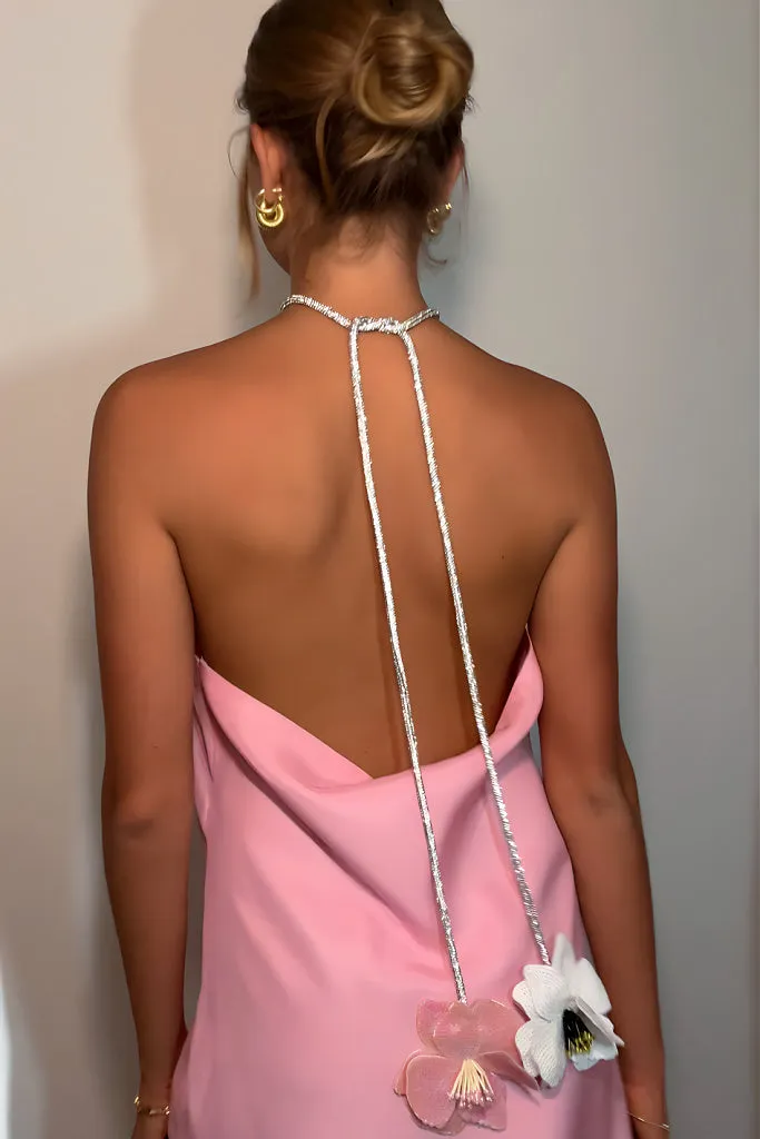 TIFFANY MINI DRESS - PINK SILK