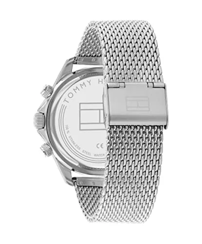 Tommy Hilfiger Men's Stainless Steel Case and Mesh Bracelet Watch, Color: Silver (Model: 1792018)