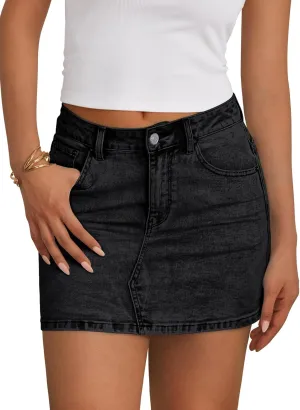 Trendy Queen Womens Denim Skirts Jean Short Mini Skirt Summer Outfits Fashion Cute Y2k Clothes with Pockets 2025