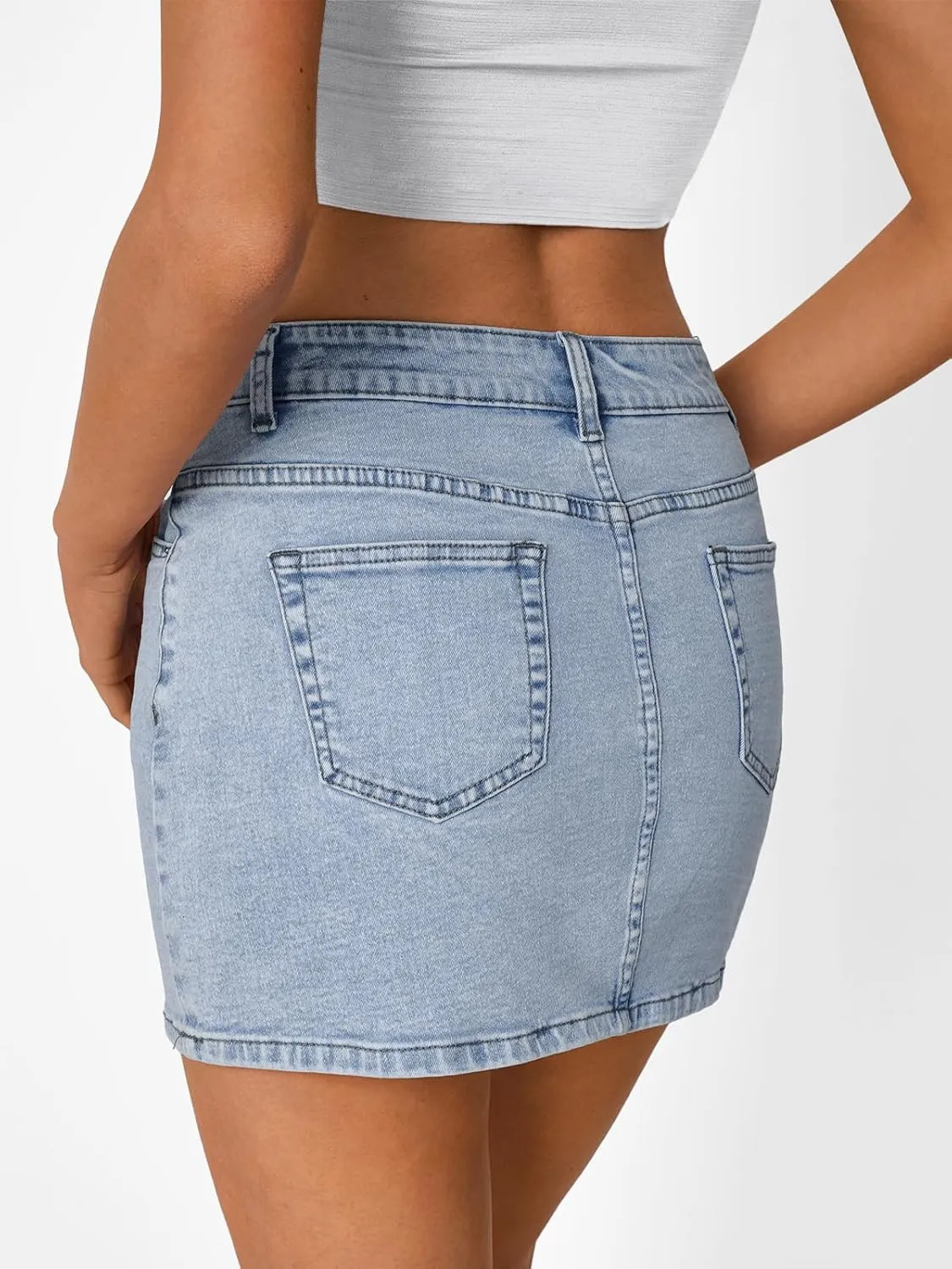 Trendy Queen Womens Denim Skirts Jean Short Mini Skirt Summer Outfits Fashion Cute Y2k Clothes with Pockets 2025