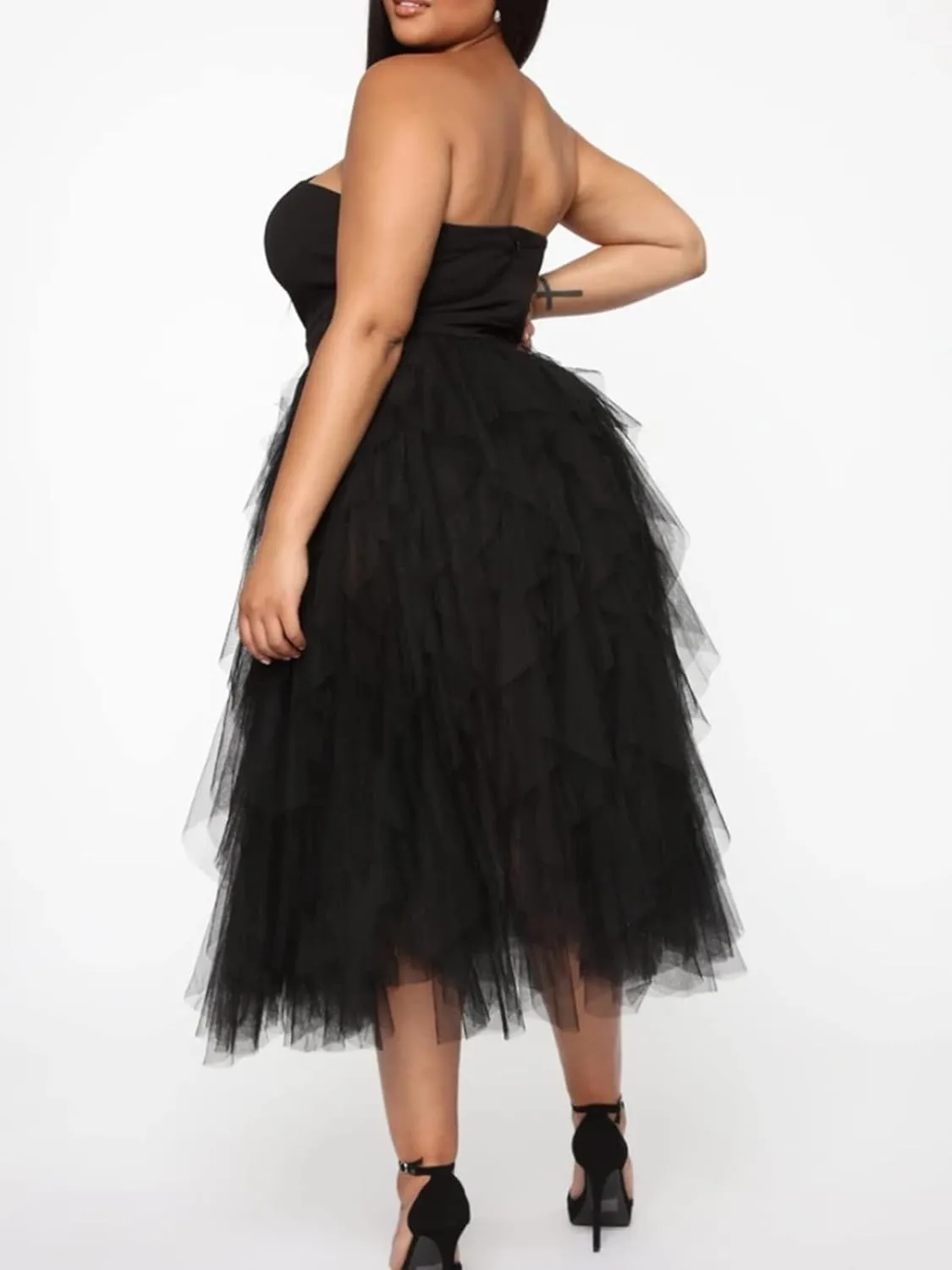 Tulle Skirts for Women Long Length Tutu Fairy Tiered Skirt A Line Mesh Elastic Waist Skirts