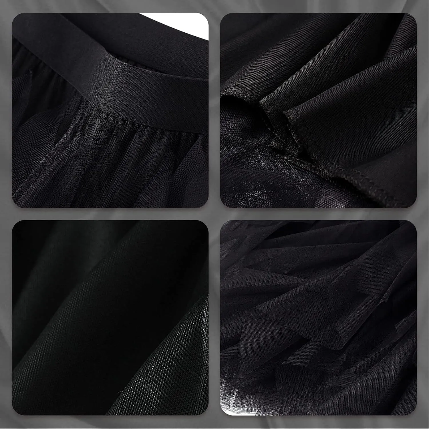 Tulle Skirts for Women Long Length Tutu Fairy Tiered Skirt A Line Mesh Elastic Waist Skirts