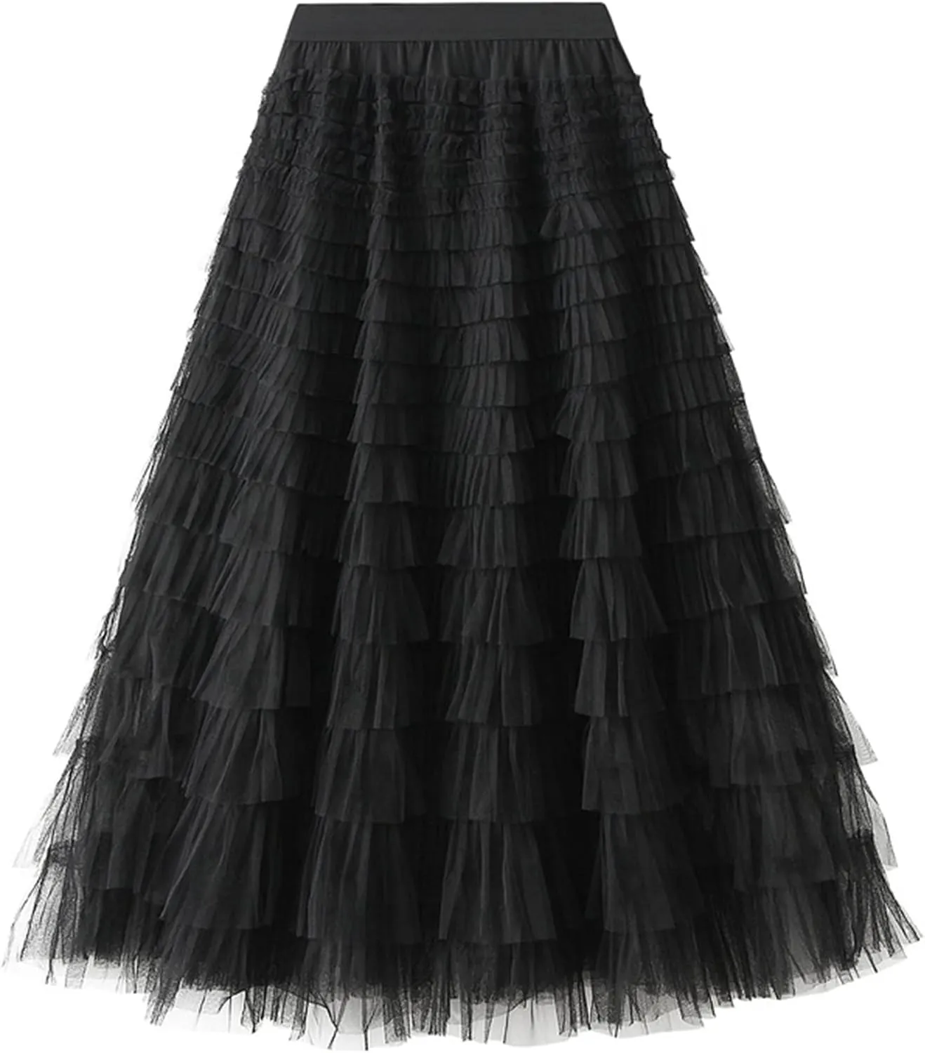 Tulle Skirts for Women, Tiered Layered Mesh Skirt, Elastic Waist A Line Maxi Tulle Skirts Petticoat
