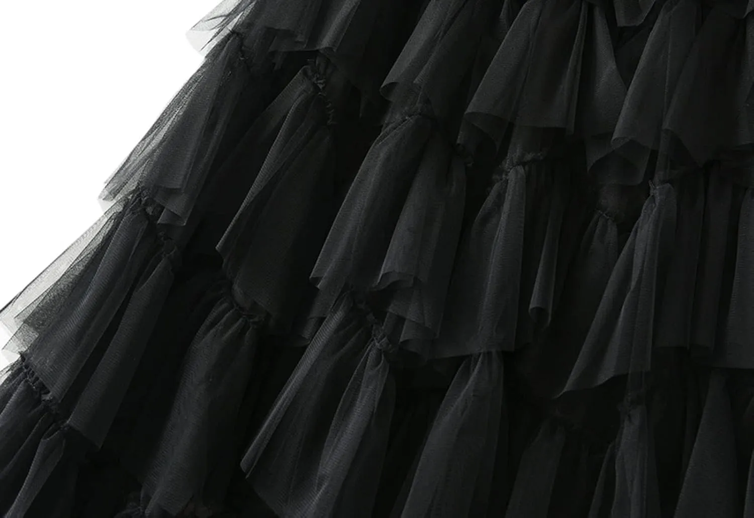 Tulle Skirts for Women, Tiered Layered Mesh Skirt, Elastic Waist A Line Maxi Tulle Skirts Petticoat