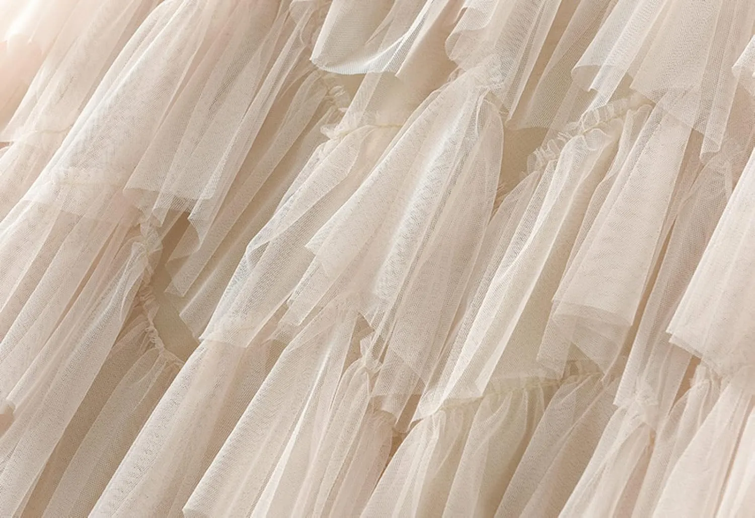 Tulle Skirts for Women, Tiered Layered Mesh Skirt, Elastic Waist A Line Maxi Tulle Skirts Petticoat