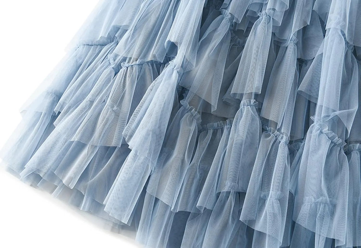 Tulle Skirts for Women, Tiered Layered Mesh Skirt, Elastic Waist A Line Maxi Tulle Skirts Petticoat
