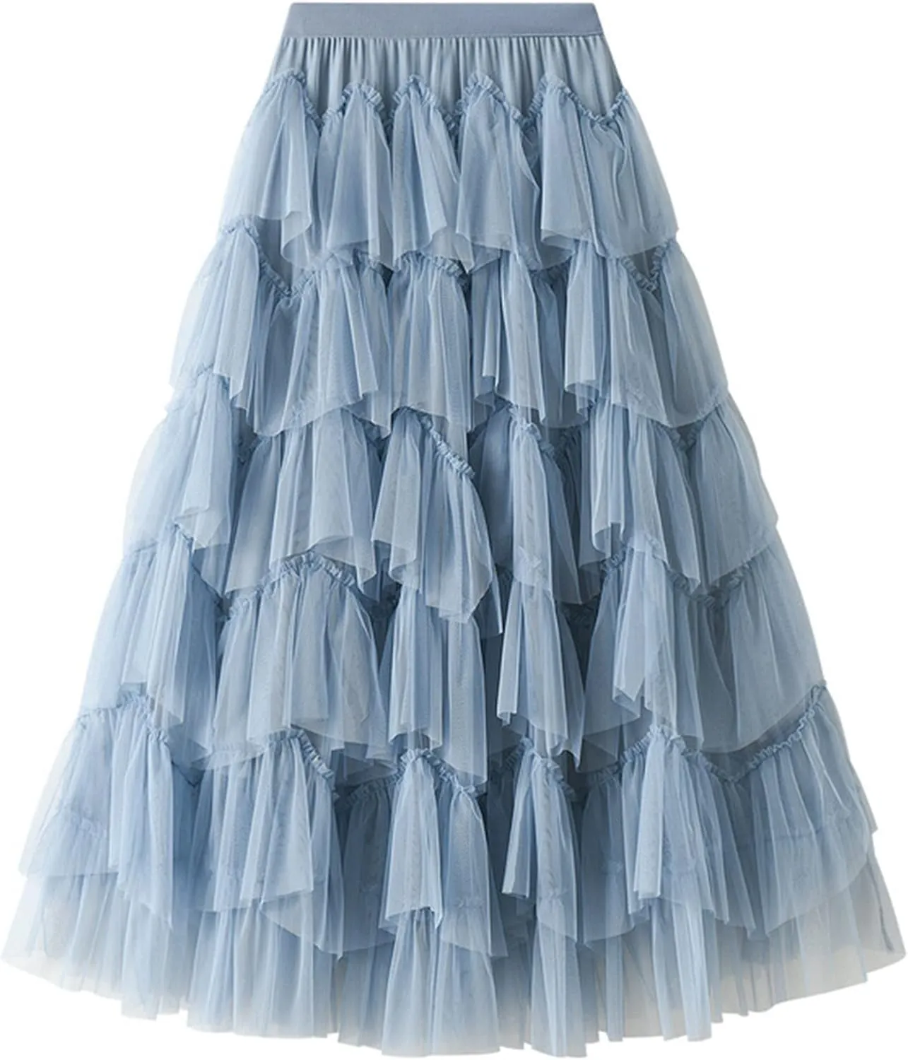 Tulle Skirts for Women, Tiered Layered Mesh Skirt, Elastic Waist A Line Maxi Tulle Skirts Petticoat