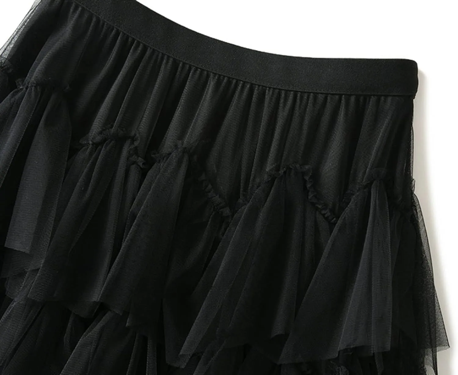 Tulle Skirts for Women, Tiered Layered Mesh Skirt, Elastic Waist A Line Maxi Tulle Skirts Petticoat