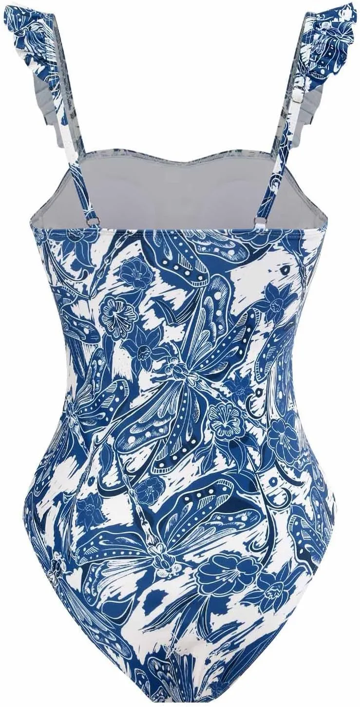 Two Piece Bathing Suits for Women Tummy Control Swimsuit Beach Coverup Maxi Wrap Skirts High Waisted Bikini Tankini Set
