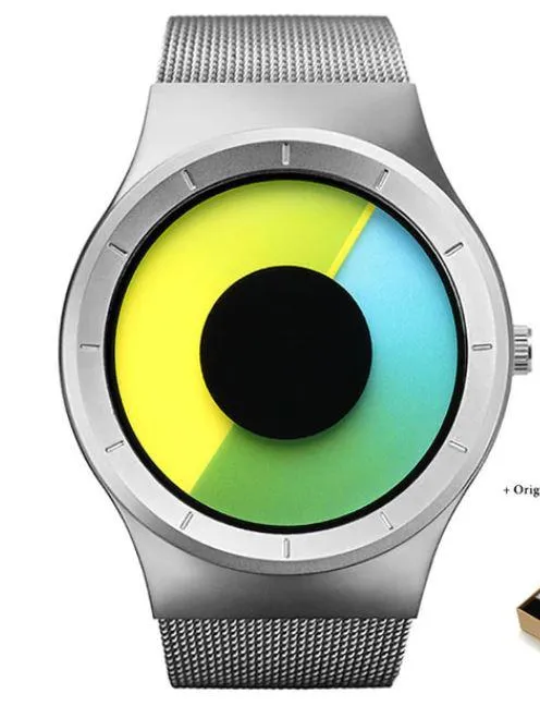 Unisex Minimalist Northern Lights Inspired quartz colourful casual watches
