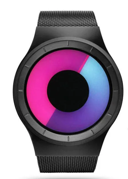 Unisex Minimalist Northern Lights Inspired quartz colourful casual watches