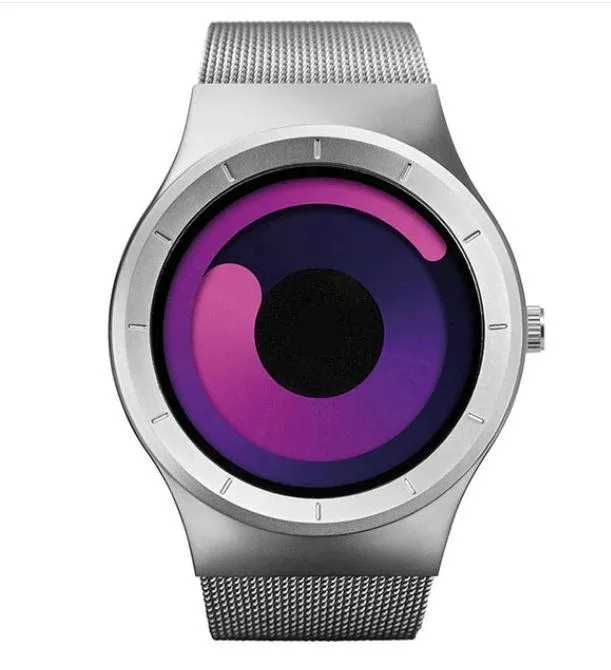 Unisex Minimalist Northern Lights Inspired quartz colourful casual watches