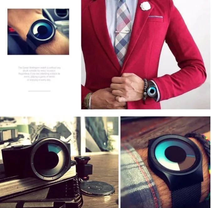 Unisex Minimalist Northern Lights Inspired quartz colourful casual watches