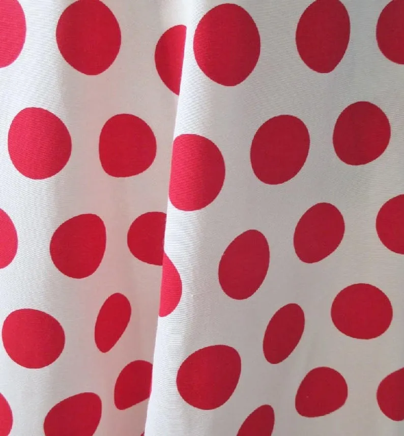Vintage 70's 40's  White Red Polka Dot A Line Swing Skirt S