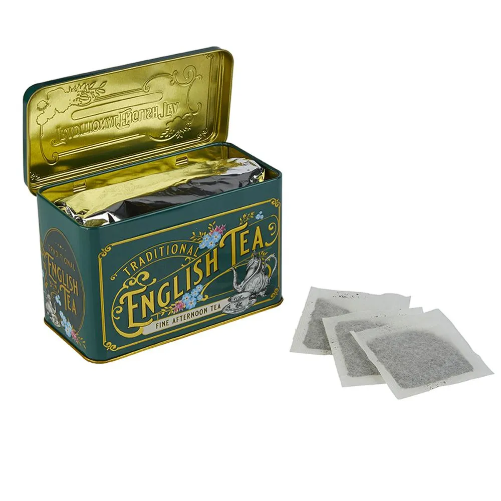 Vintage Victorian Classic Tea Tin - Bottle Green
