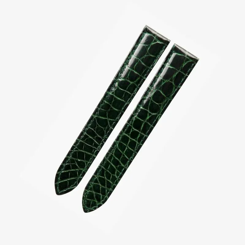 WATCHESMATE Dark Green Leather Strap for Cartier Tank Collection Watches