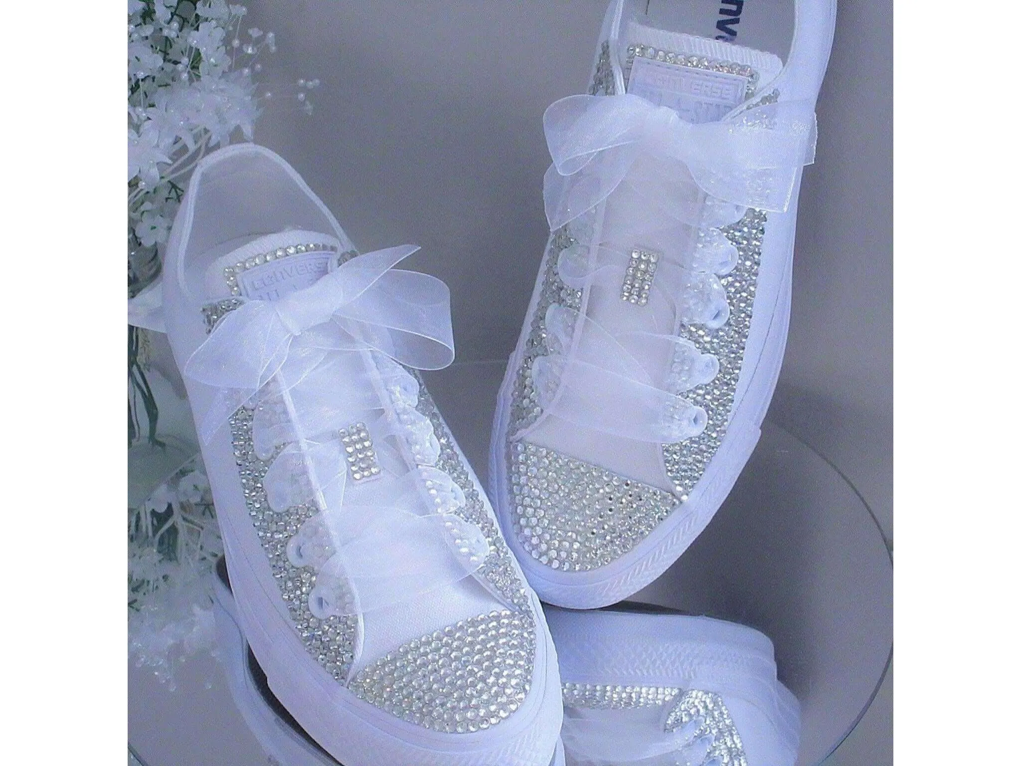 Wedding Bridal Custom Converse- Bride Converse- Crystal Converse.