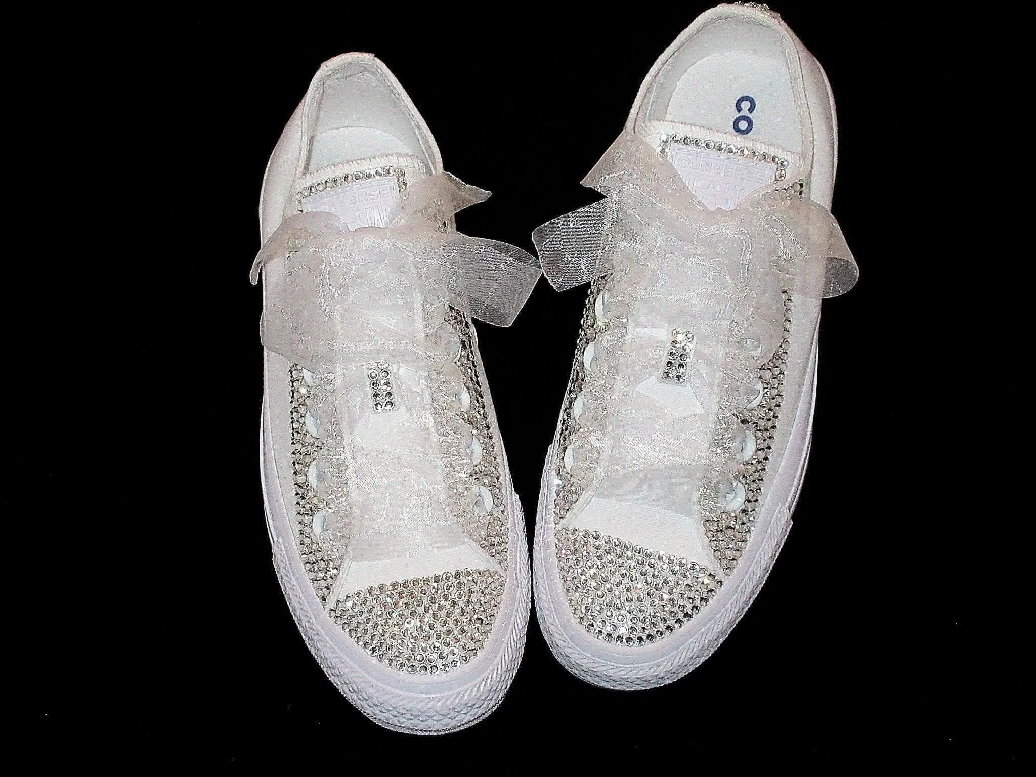 Wedding Bridal Custom Converse- Bride Converse- Crystal Converse.