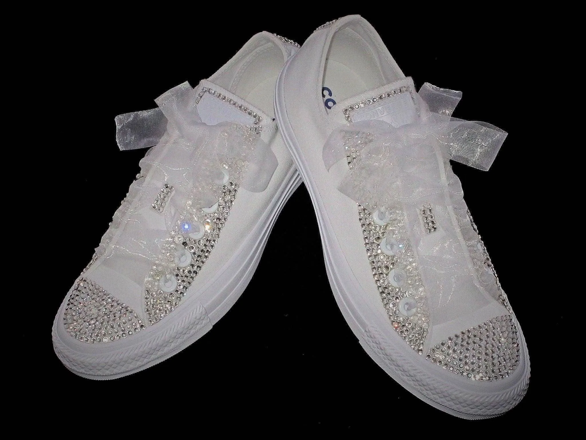 Wedding Bridal Custom Converse- Bride Converse- Crystal Converse.