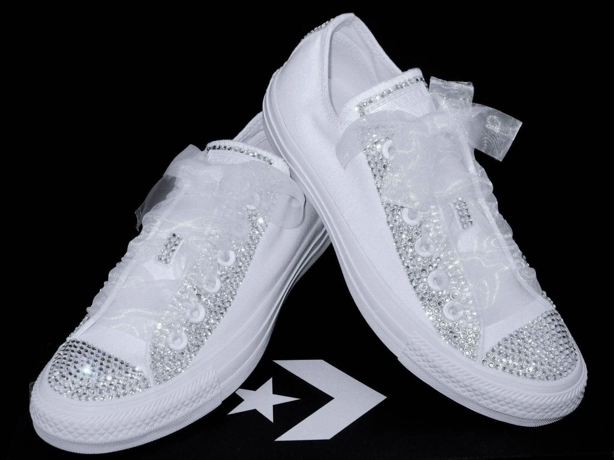 Wedding Bridal Custom Converse- Bride Converse- Crystal Converse.