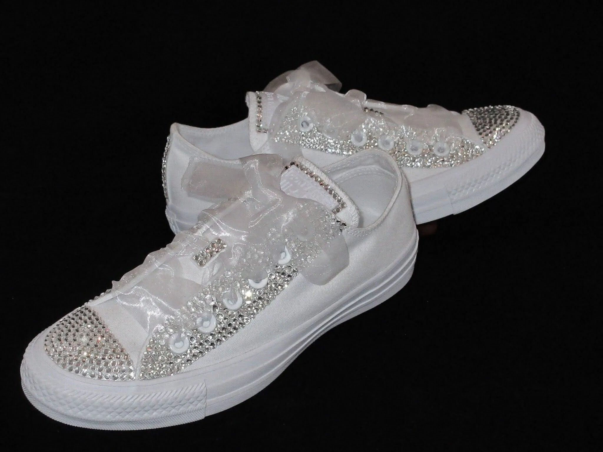 Wedding Bridal Custom Converse- Bride Converse- Crystal Converse.
