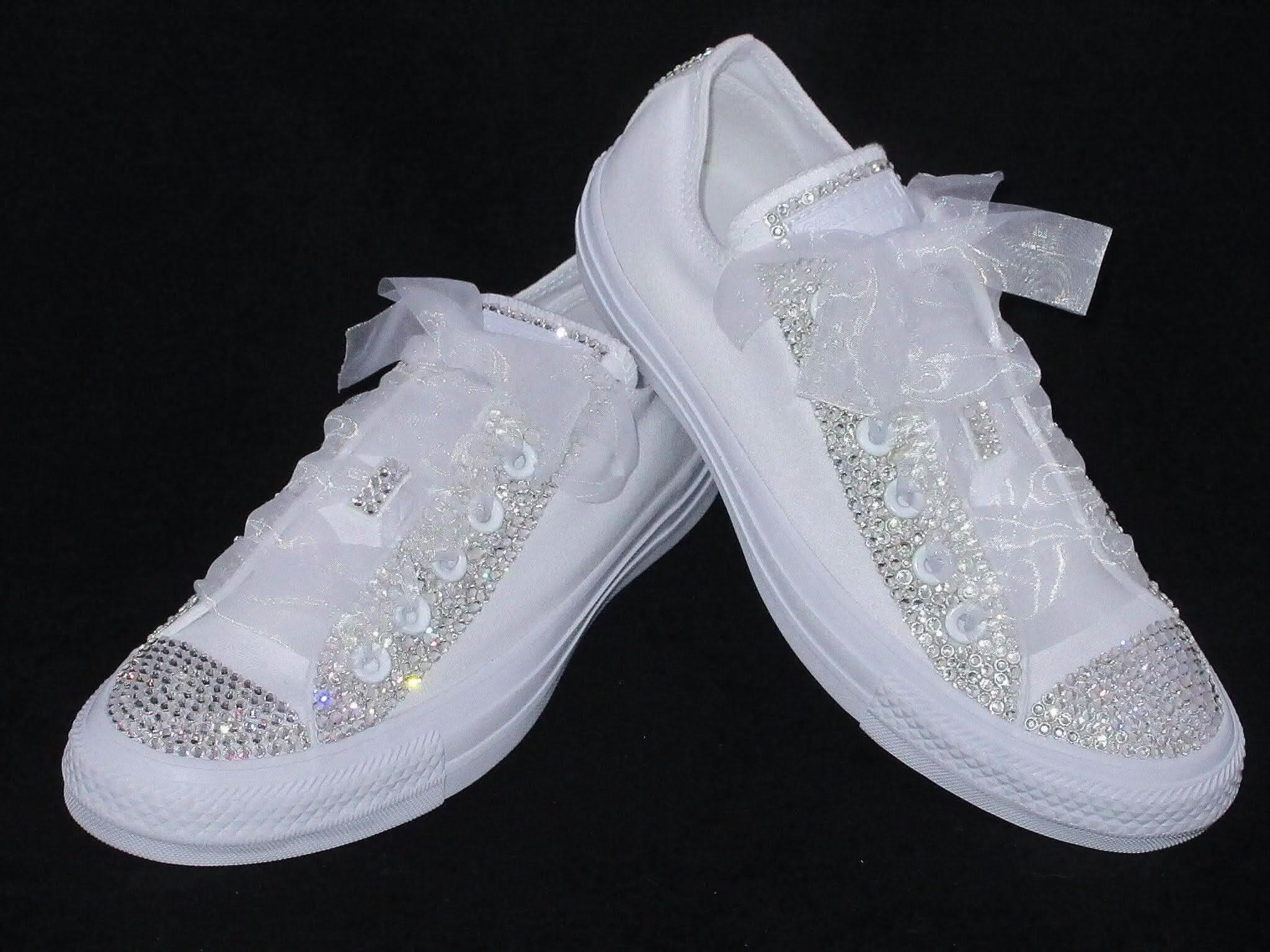 Wedding Bridal Custom Converse- Bride Converse- Crystal Converse.