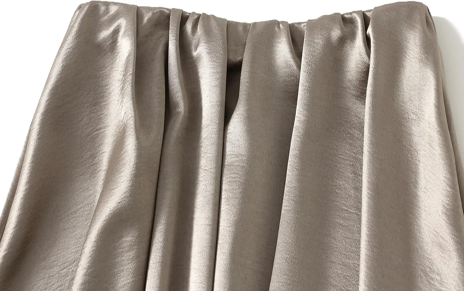 Women A-Line Pleated Maxi Silk Skirts Satin Long Flowy Work Party Cocktail Midi Skirt