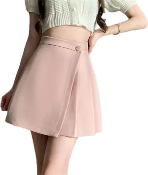 Women High Waist A-Line Mini Pleated Skirts Fashion Irregular Short Skirts Woman Casual Skirt