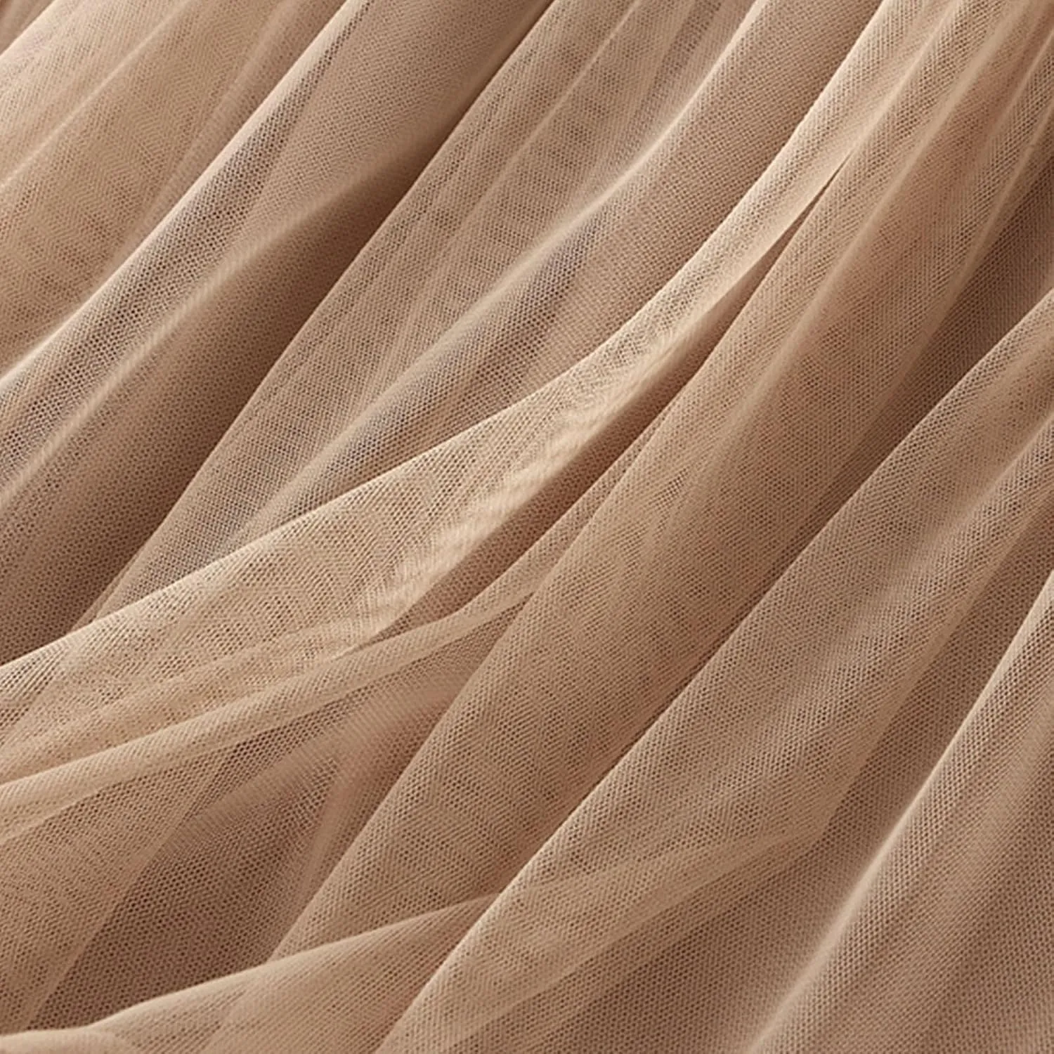 Women Maxi Tutu Tulle Skirt Elastic High Waist Layered Skirt Mesh A-Line Midi Skirt Pleated Cocktail Party Skirts
