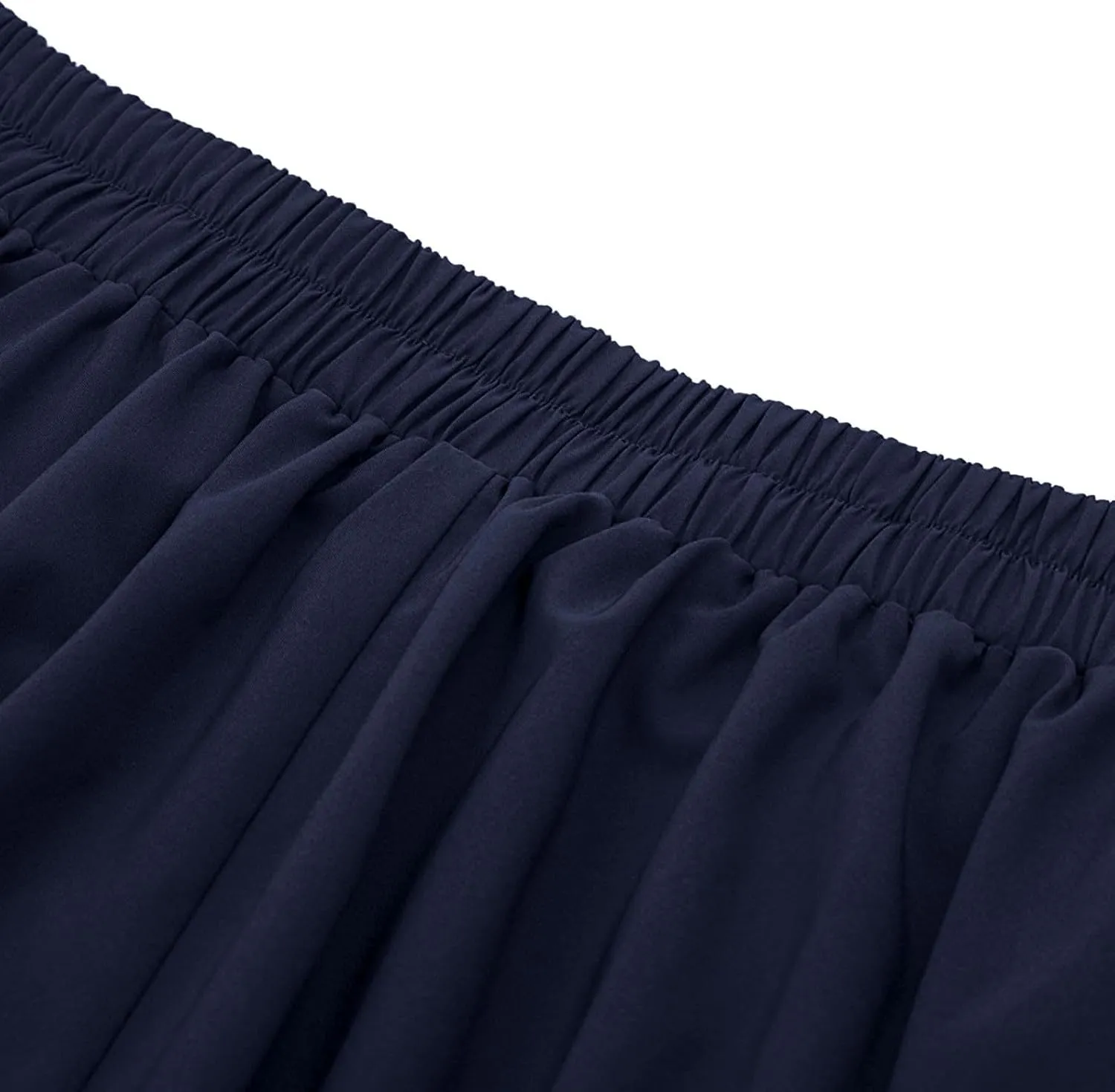 Women Midi Skirt Button High Waisted Elastic Casual Solid Color Pleated Knee Length Flowy A Line Skirts