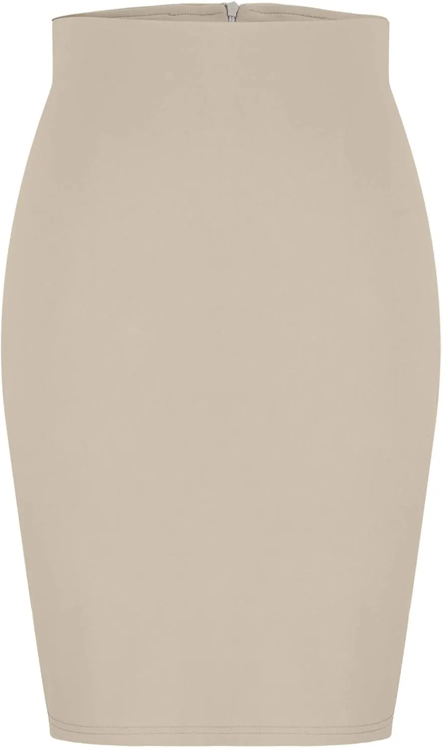 Women Ribbed Knit Mini Skirt High Waist Stretchy Bodycon Slim Lightweight Casual Black Sexy Party Knee Length Skirt