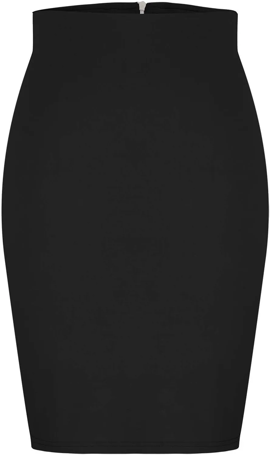 Women Ribbed Knit Mini Skirt High Waist Stretchy Bodycon Slim Lightweight Casual Black Sexy Party Knee Length Skirt