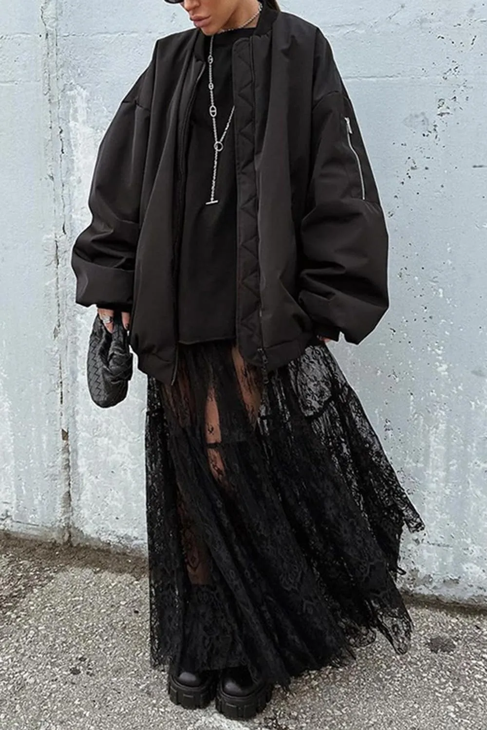 Women Sexy High Waist Solid A-line Cover Ups Beach Sheer Mesh Lace Maxi Skirt Without Lining