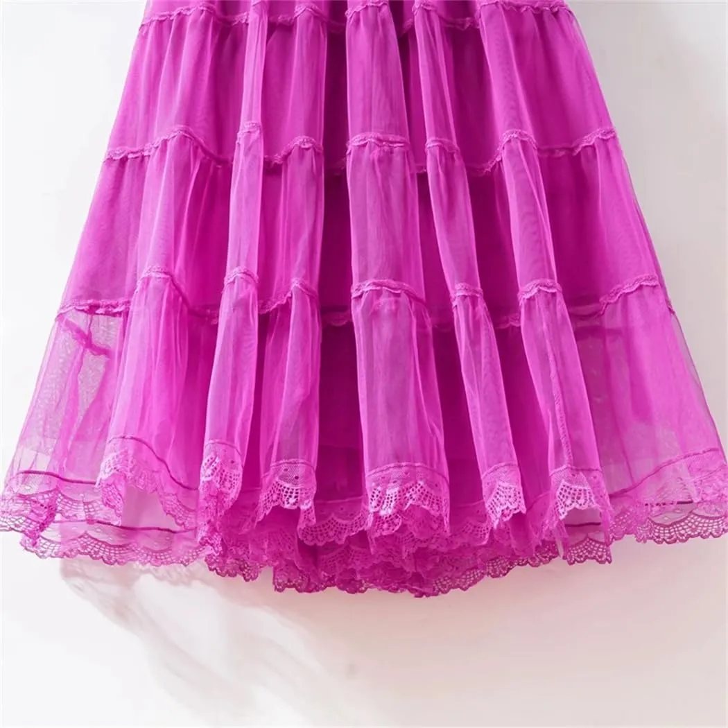 Women Spring Autumn Long Skirt Gauze High Waisted Grace Puff Skirts Patchwork Skirt Tulle Skirts