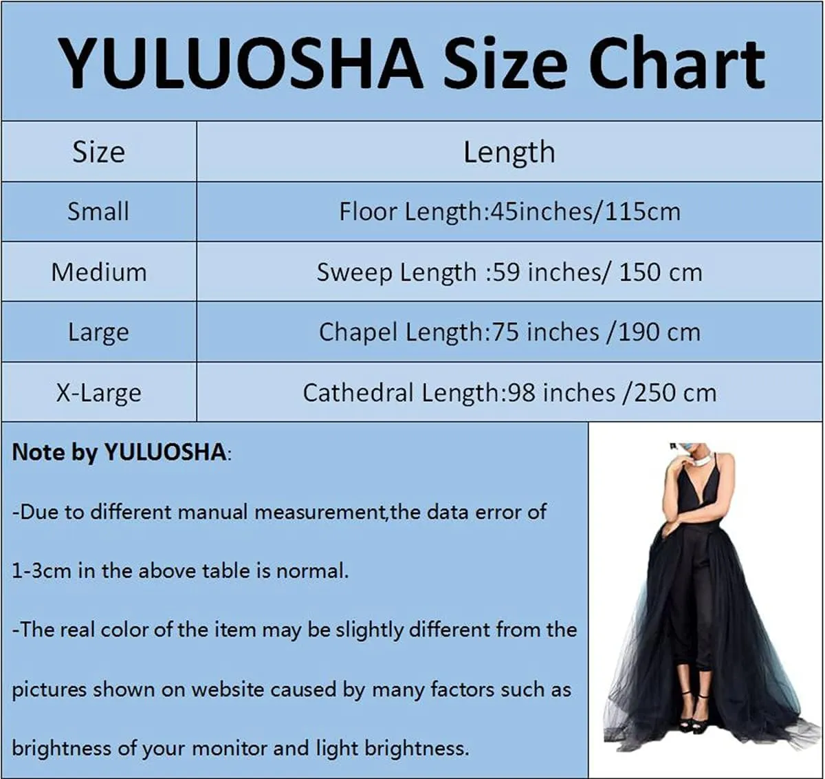 Women Wedding Maxi Tulle Skirts Detachable Train Overskirt Overlay Long Bridal